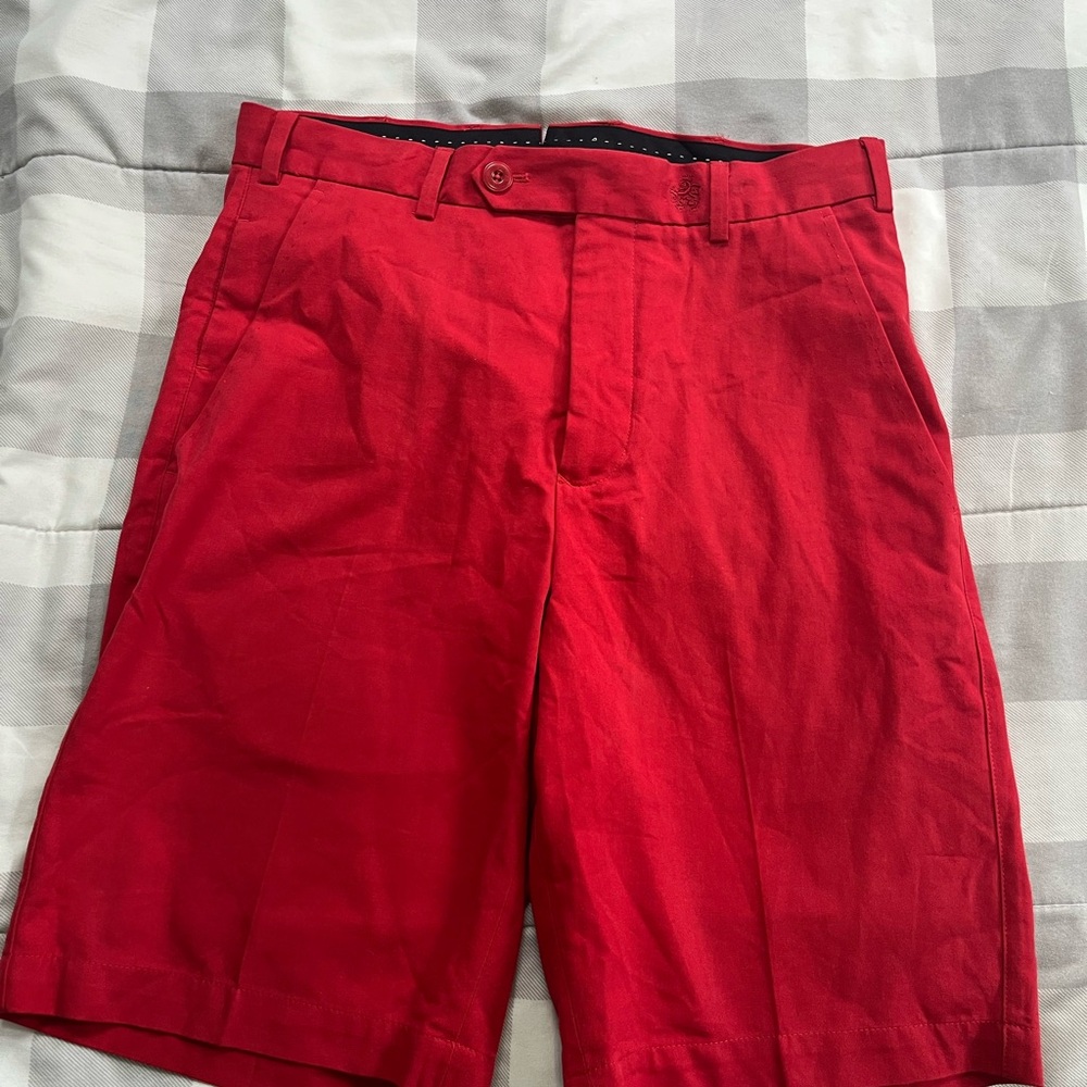 Nat Nast Red Flat Front Shorts